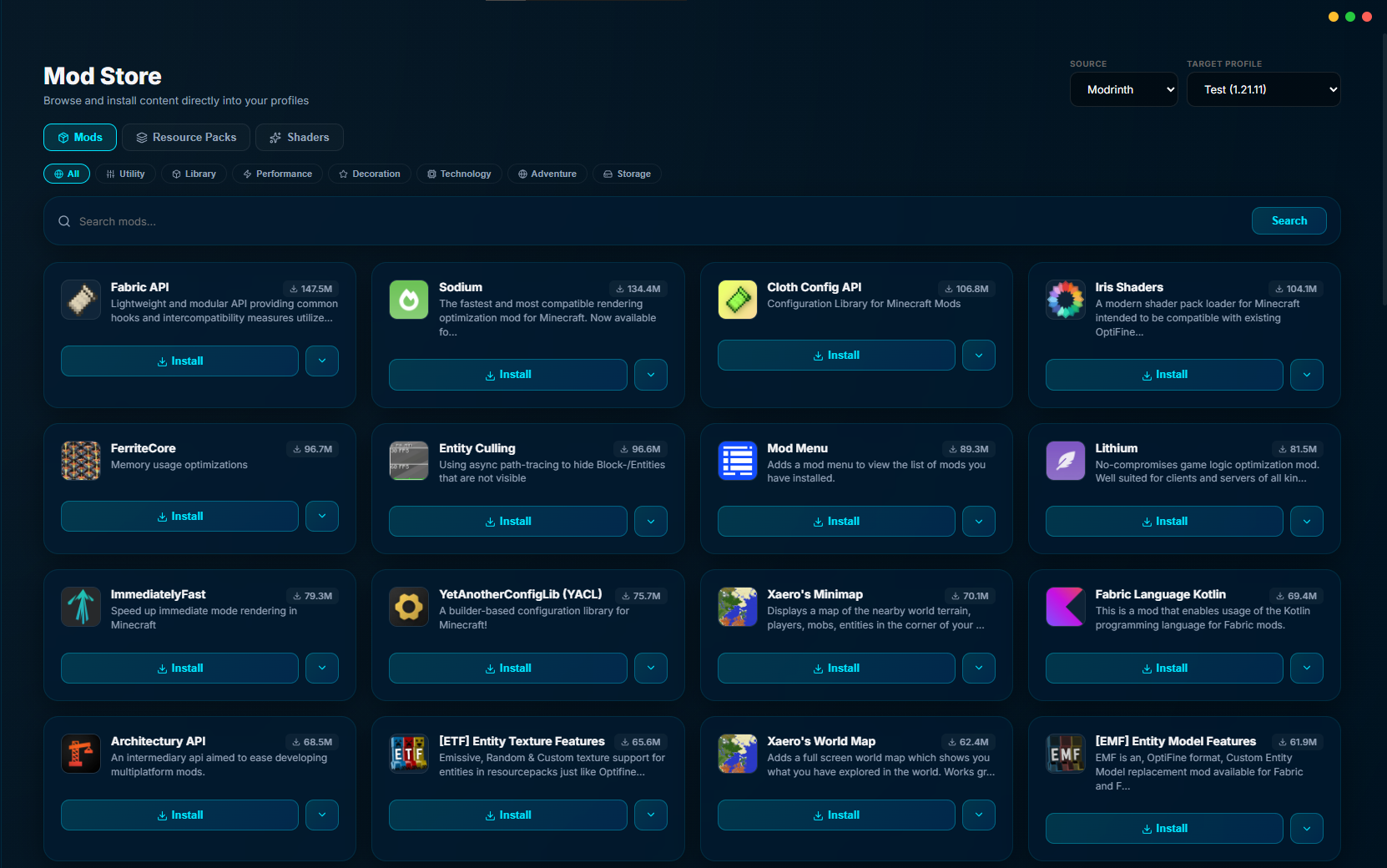 Integrated Mod Store